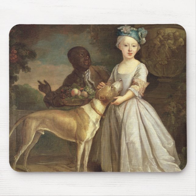 Mousepad Uma rapariga com um cão e uma página, 1720-30 (Frente)
