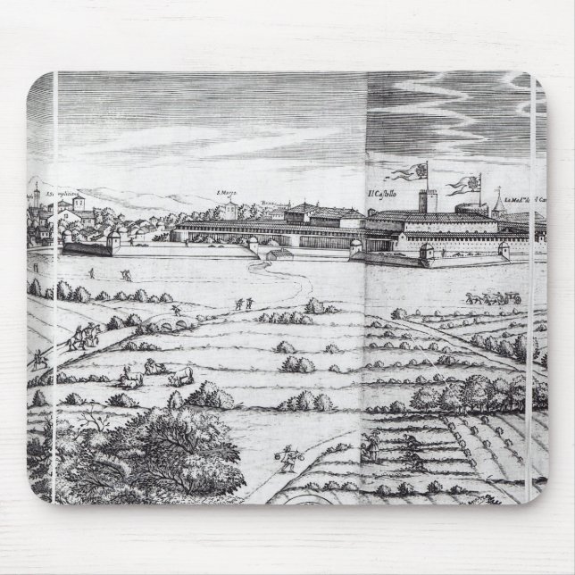 Mousepad Uma seção de um mapa de Milão, 1640 (Frente)