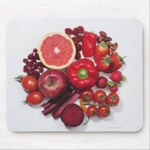 Mousepad Uma seleção de frutas & de vegetais vermelhos