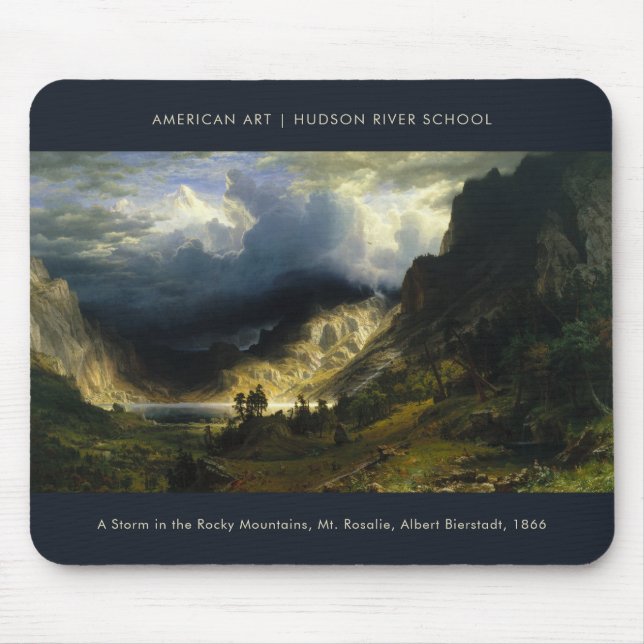 Mousepad Uma tempestade na pintura de arte das montanhas Ro (Frente)