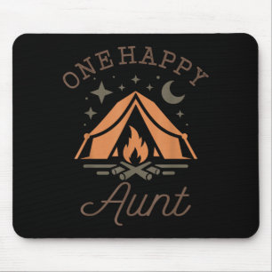 Mousepad Uma tia feliz campista aniversário de 1 ano acampa