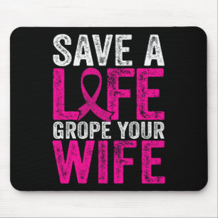Mousepad Uma vida Esposa divertida, Cancer de mama, consciê
