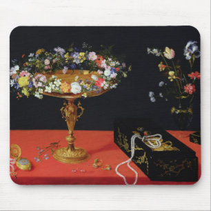 Mousepad Uma vida imóvel de um Tazza com flores