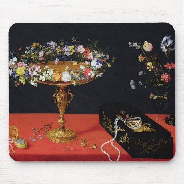 Mousepad Uma vida imóvel de um Tazza com flores (Frente)