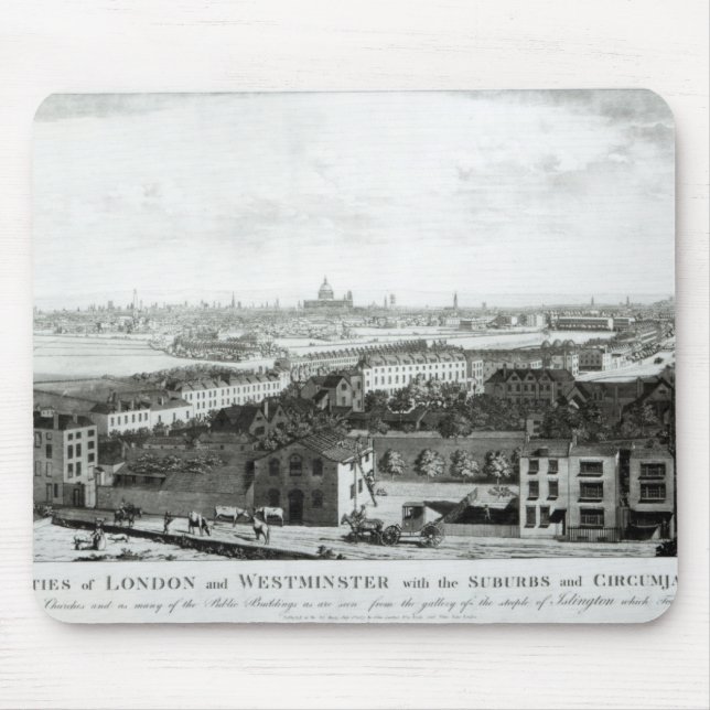 Mousepad Uma vista das cidades de Londres e de Westminster (Frente)