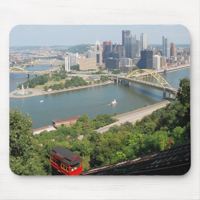 Mousepad Uma vista de Pittsburgh do centro de Mt. (Frente)
