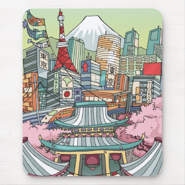 Mousepad Uma vista de Tokyo (Frente)