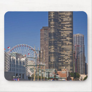 Mousepad Uma vista do Marinho Pier de Chicago
