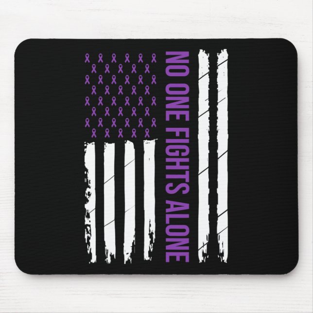 Mousepad Uma Voo Sozinho Faixa Roxa Alzheimerheimer's Consc (Frente)