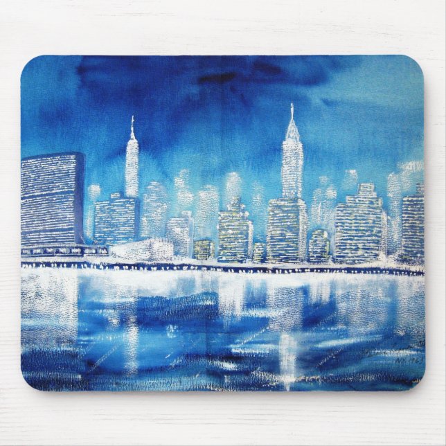 Mousepad UN & inverno de East River do Midtown (Frente)