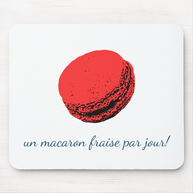 Mousepad un macaron fraise par jour! (Frente)