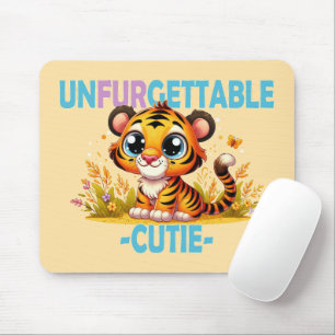 Mousepad Unfurgettable Cutie, trocadilho. Cartoon Baby Tige