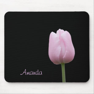 Mousepad Único botão cor-de-rosa da tulipa