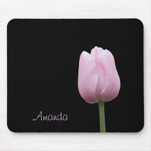 Mousepad Único botão cor-de-rosa da tulipa (Frente)