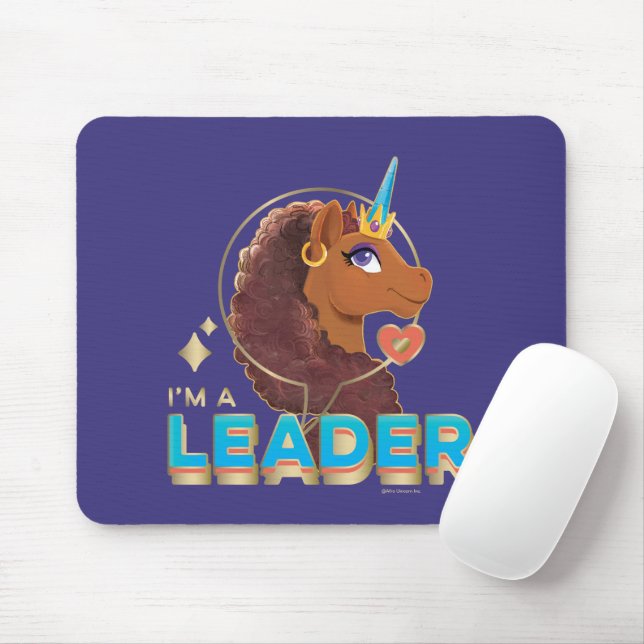 Mousepad Único Design do Unicórnio "Sou um Líder" (Com mouse)