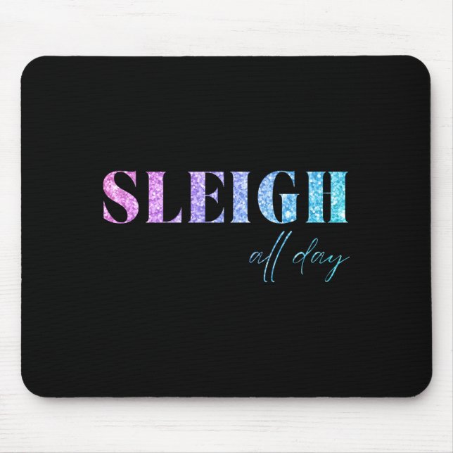 Mousepad Unicorn Glitter Sleigh All Day Christmas  (Frente)