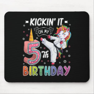 Mousepad Unicorn Karate 5 Birthday 5 anos Taekw