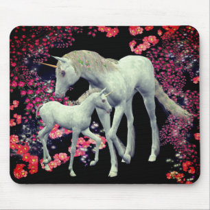 Mousepad Unicorn Mare Foal Fantasy Art