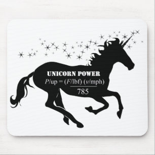 Mousepad Unicorn Power Falso Math Fórmula Engraçada