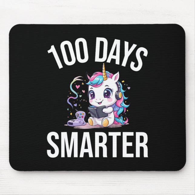 Mousepad Unicórnio 100 Dias Mais Inteligente 100º Dia De Es (Frente)