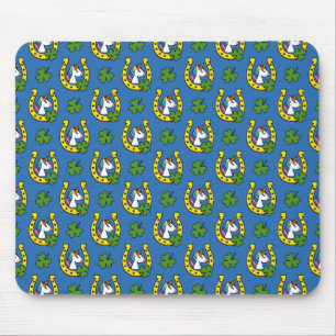 Mousepad Unicórnio Bonito no Padrão de Dia de São Patrício