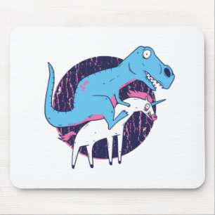 Mousepad Unicórnio Cavalgando Trex