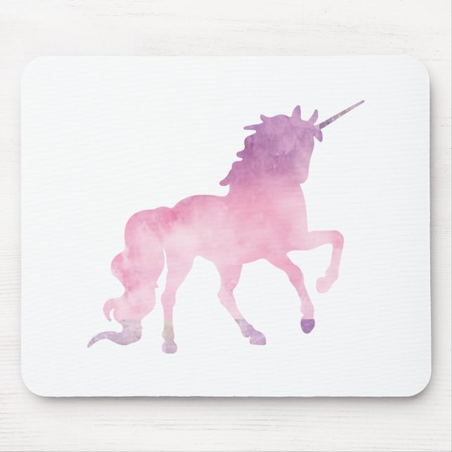 Mousepad Unicórnio cor-de-água suave rosa (Frente)