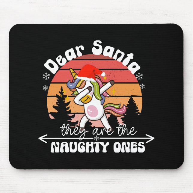 Mousepad  Unicórnio Dançando Natal Divertido (Frente)