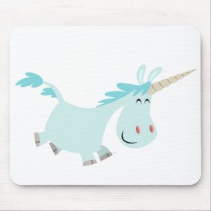 Mousepad Unicórnio de desenho azul