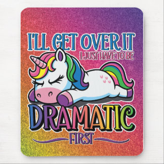 Mousepad Unicórnio Dramático - Arco-íris Brilhante