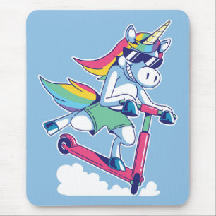 Mousepad Unicórnio em um patinete