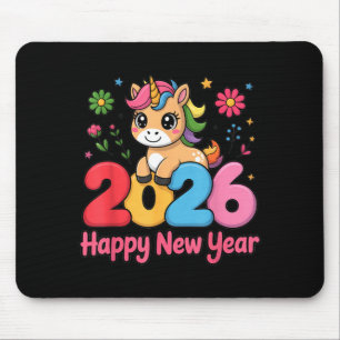 Mousepad Unicórnio Fofo 2026 Ano do Cavalo Feliz Ano Novo K