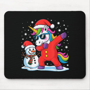 Mousepad Unicórnio Fofo Dabbing Natal Divertido Boneco de N