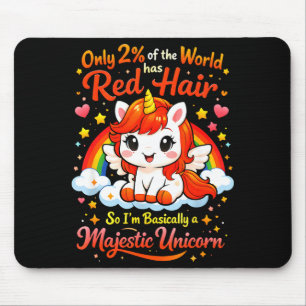 Mousepad Unicórnio fofo de cabelo ruivo orgulho ruivo dizen