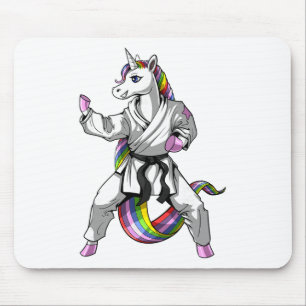Mousepad Unicórnio Karatê Ninja Artes Marciais Judô Kickbox