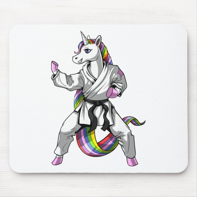 Mousepad Unicórnio Karatê Ninja Artes Marciais Judô Kickbox (Frente)