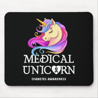 Mousepad Unicórnio Médico Conscientização sobre Diabetes