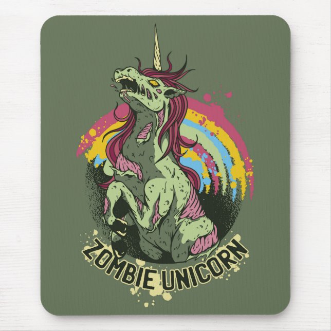 Mousepad unicórnio Zombie (Frente)