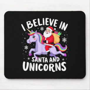 Mousepad Unicórnios Acredito Em Papais noeis E Unicórnios C
