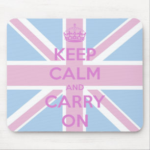 Mousepad Union Jack cor-de-rosa e azul