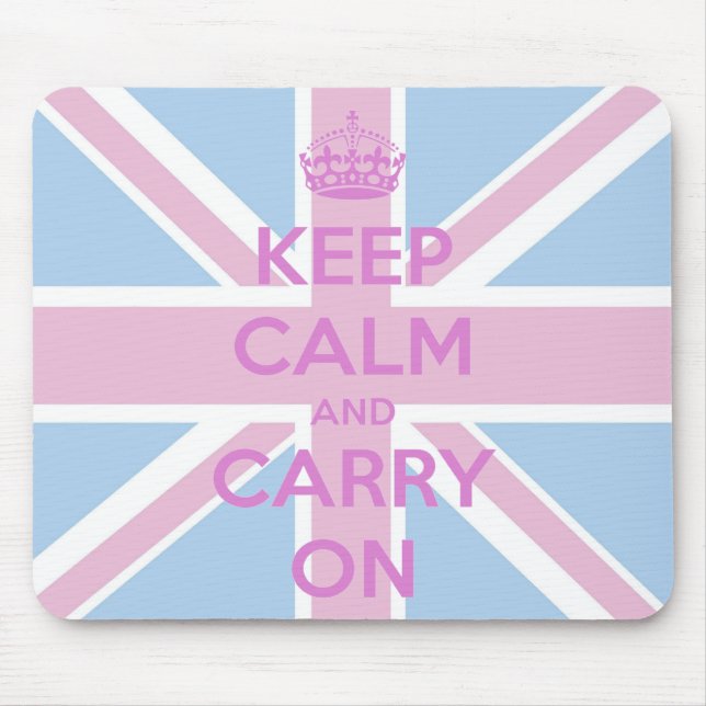 Mousepad Union Jack cor-de-rosa e azul (Frente)