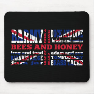 Mousepad Union Jack, gíria de rhyming de cockney