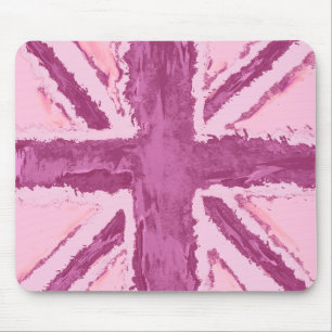Mousepad Union Jack Painted Art Plum UK