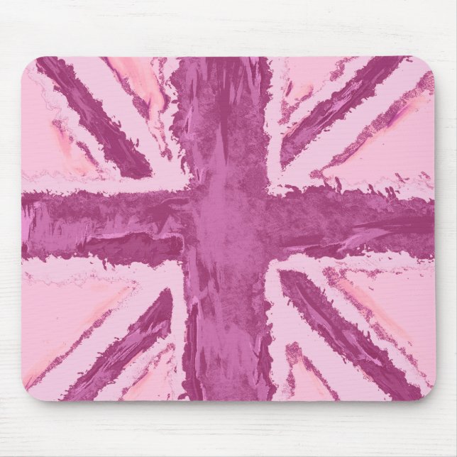 Mousepad Union Jack Painted Art Plum UK (Frente)