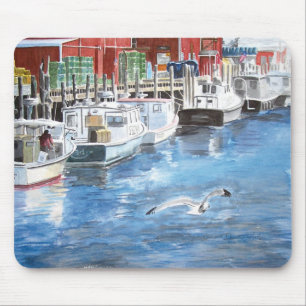 Mousepad Union Wharf Portland, Maine Aquarela
