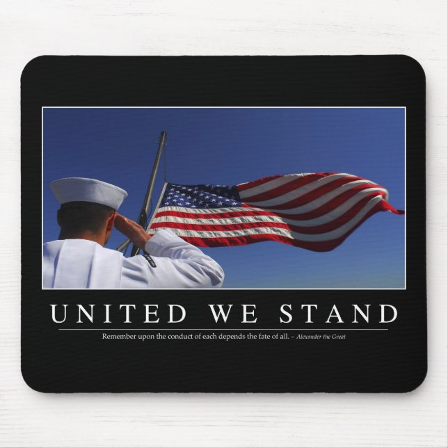 Mousepad United We Stand: Cotação Inspiracional (Frente)