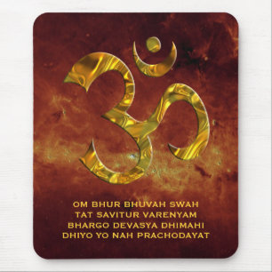 Mousepad Universo da MANTRA do OM/Aum & do GAYATRI do