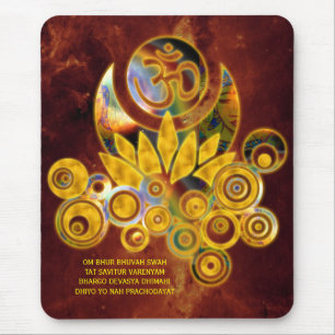 Mousepad Universo da MANTRA do OM Lotus & do GAYATRI do