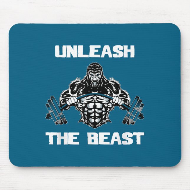 Mousepad Unleahe Gorilla Bodybuilding Motivational Gift  (Frente)