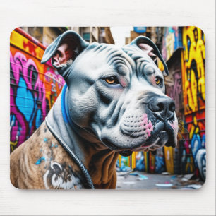 Mousepad Urbana Brindle Pitbull, Grafite de Arte